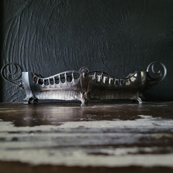 Antique Silverplate Art Nouveau Jardinière w/Glass Insert, WMF c.1900-1910 *Read - Picture 8 of 16